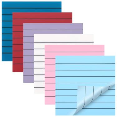 Imagem de 6 blocos para fazer para listar notas adesivas, 300 folhas forradas bloco de notas de cores sortidas lista de lembretes para agenda diária, lista de verificação de reuniões, materiais de escritório em
