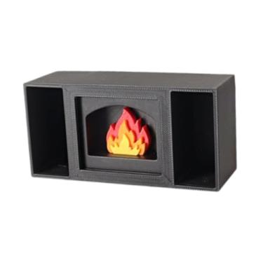 Imagem de Dynwave Lareira para casa de bonecas, modelo em miniatura de mobília para cozinha, Preto