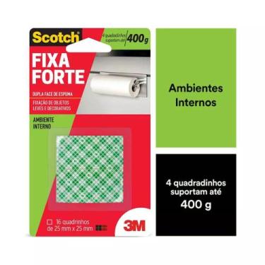 Imagem de Fita Adesiva Dupla Face Scotch 3M com Espuma Uso Interno 25mmx25mm, UN