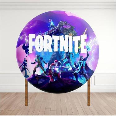 Imagem de Painel Redondo Lona Fosca 1,20M- Tema Fortnite
