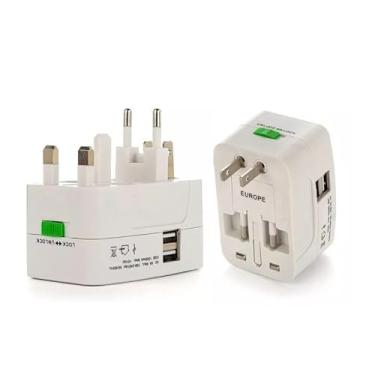 Imagem de Kit 2 Adaptadores Tomada Universal– Plug Internacional, 110V/220V Bivolt, Compacto, Portátil e Seguro