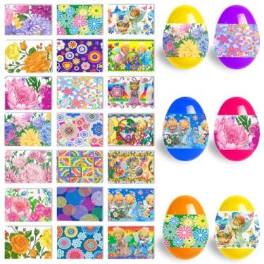 Imagem de Hying Easter Egg Decorating Kit-Easter Heat Shrink Sleeves for 105 Eggs-Angel Flowers Pattern Egg Wrappers-Decorative Easter Egg Wraps-Pysanka Pysanky Egg Stickers for Easter Party Decorations