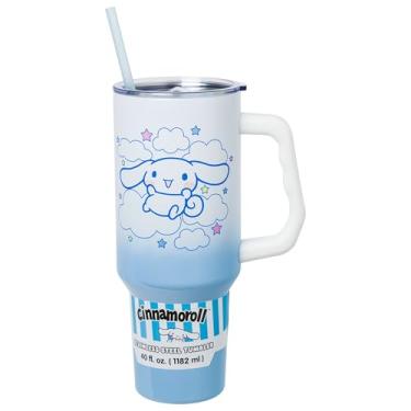 Imagem de Silver Buffalo Copo de aço inoxidável Cinnamoroll Cloud Float Ombre 1,134 g com alça