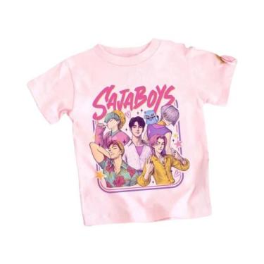 Imagem de Camiseta Infantil De Manga Curta KPop Demon Hunters Com Estampa De Per