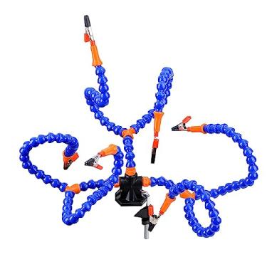 Imagem de Estação de solda de terceira mão com 6 braços, suporte de limpador de ponta de ferro de solda para solda, montagem, reparo, modelagem