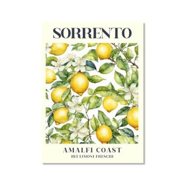Imagem de Sorrento Lemon Amalfi Coastbei Limoni Freschi Pintura em tela arte de parede impressões de frutas cozinha moderna pôsteres fotos sala de jantar casa bar café decoração (SKU3,16x24") (40x60 cm), sem