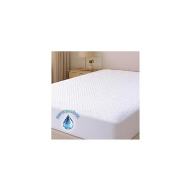 Imagem de Capa de Colchão Casal Box Branco com Elástico, Polipropileno, 138x188x30cm, Protetor contra Ácaros e Poeira