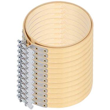 Imagem de GLOGLOW 12 Peças de Aros de Madeira para Bordado, Conjunto de Anel de Aro de Ponto Cruz Ajustável para Costura à Mão, Artesanato e Decoração de Tecido, Kits para Iniciantes, Outros Suprimentos de Costura e Bordado
