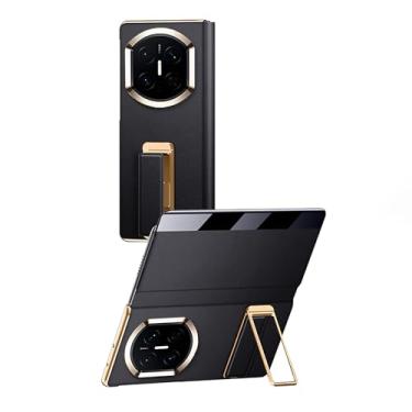 Imagem de FWYANZH Capa de couro para Huawei Mate X7, capa flip de janela lateral inteligente invisível suporte de alça de mão com tudo incluído, capa à prova de choque, preta, Mate X7