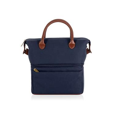 Imagem de Bolsa de almoço urbana ONIVA, lancheira térmica, lancheira isolada, (azul com detalhes em marrom)