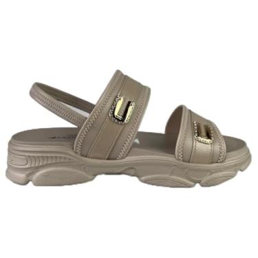 Imagem de Sandália Mississipi Feminina Chunky Flatform Fivela Decorativa Calce Fácil Conforto (Marfim, BR, Adulto, Numérico, 39)