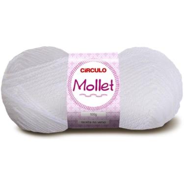 Imagem de Fio Mollet Círculo 100g 200m Lã Acrílica Tricô Crochê Artesanato Touca Cachecol Inverno Novelo (10 - BRANCO)