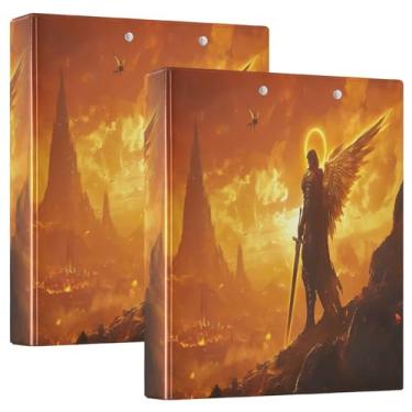 Imagem de Pacote com 2 pastas de fantasia Arcanjo Guerreiro com prancheta, organizador de fichário escolar resistente, 27 x 31,5 cm, material de escritório