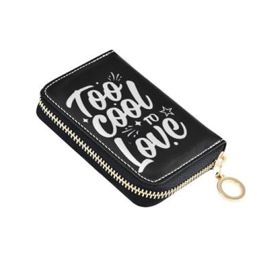 Imagem de Carteira feminina com zíper e bloqueio de RFID, carteira pequena para moedas com zíper, frase moderna minimalista preta