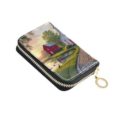 Imagem de Carteira minimalista feminina pequena com protetor de cartão de crédito com bloqueio de RFID, estética primavera floral flor carteira para dinheiro de viagem com bolso para moedas