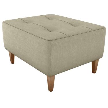 Imagem de Puff Decorativo Sala Piva Veludo Light Milani Bege