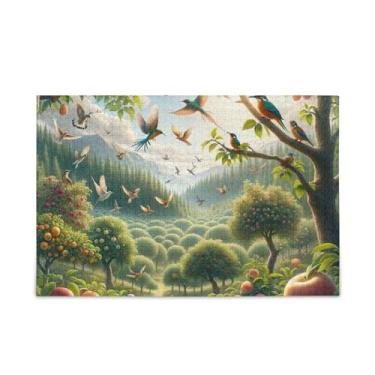 Imagem de Quebra-cabeça de 500 peças, pássaros no pomar, jogo desafiador para adultos, famílias, 52 cm C x 37,8 cm L