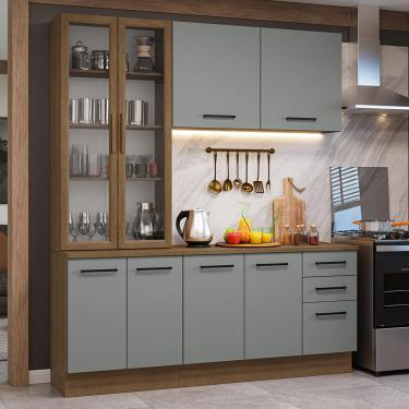 Imagem de Armário de Cozinha Compacta 190cm com Cristaleira Agata Madesa 01