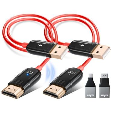Imagem de LXJADAP Transmissor e receptor HDMI sem fio, kit extensor HDMI portátil sem fio, plug & play, projeção de áudio de vídeo 5GHz 1080p 60fps para laptop
