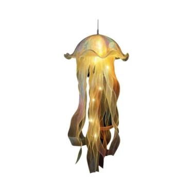 Imagem de Luminária Pendente LED De Água-Viva Com Gradiente Colorido, Feita À Mã