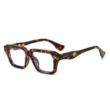 Imagem de Óculos de Sol UV400 - Cores Vibrantes, Rebites, Lentes Transparentes, Armação para Esportes Masculinos e Femininos, para Corrida, Ciclismo e Atividades ao Ar Livre, Estampa de Leopardo Transparente