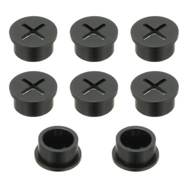 Imagem de PATIKIL Ilhós de borracha de fio de 1,12 cm, 8 peças de cabo de ilhós de mesa, orifício de ilhós, capa organizadora para escritório, casa, mesa, bancada, preto