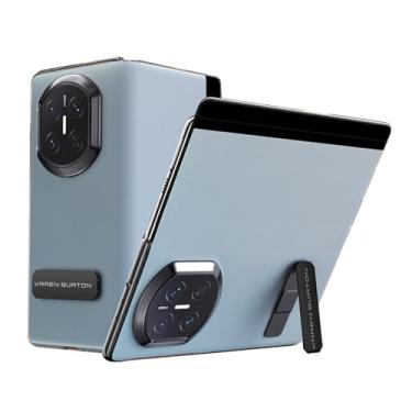 Imagem de LYJSMGZ Capa fina para Huawei Mate X7, com suporte invisível para câmera proteção surround anti-impressão digital, capa de couro vegano, capa à prova de choque, azul, Mate X7
