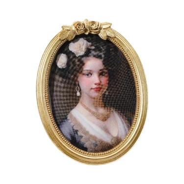 Imagem de Ｂｅｓｇａ Porta-retratos retrô de parede e mesa, dourado e ornamentado, para exibir fotos na sala de estar, 6inch