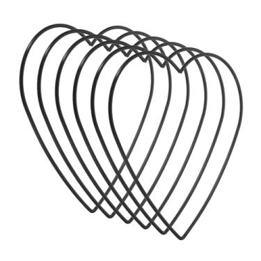 Imagem de Generic Anéis de apanhador de sonhos de coração de 15 cm, 6 peças de metal guirlanda de macramê de Natal para casa, carro, faça você mesmo, artesanato, casamento, decoração de parede, preto