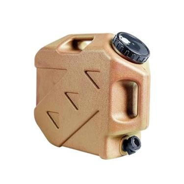 Imagem de UGPLM Recipiente para água com, barril de 20 litros com fluxo ajustável, balde/jarra para transportar água, ideal para camping, atividades ao ar, Cáqui