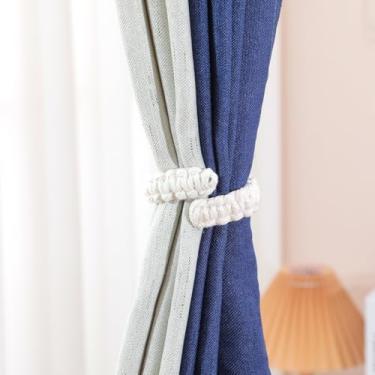 Imagem de 4 laços de cortina trançados Boho-Chic - Retentores de corda marrom vintage para cortinas de linho, perfeito para decoração de quarto e sala de estar, decoração de cortina | Laços de cortina vintage |