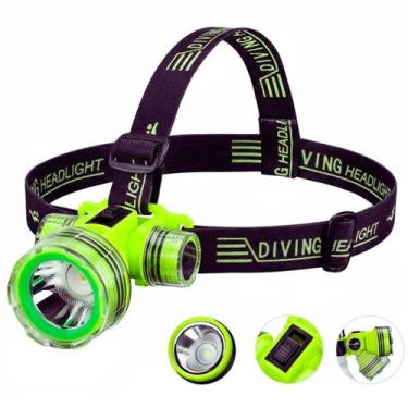 Imagem de Lanterna de led de cabeça recarregavel com faixa para fixar na cabeça 
