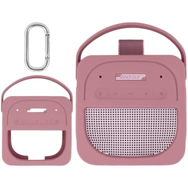 Imagem de Aenllosi Capa de silicone para alto-falante Bose SoundLink Micro 2ª geração Bluetooth com mosquetão, rosa (apenas capa)
