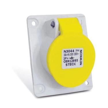 Imagem de Kit 5 Tomada De Embutir 2p+t 16a 100/130v N3044 Steck, AMARELO