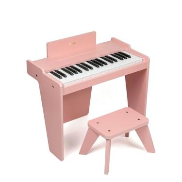 Imagem de ZIPPY Teclado de piano infantil, piano digital de 37 teclas para crianças, brinquedo de instrumento educativo musical, piano de madeira para crianças e meninos (rosa básico)