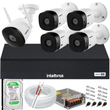 Imagem de Kit 4 Câmeras Intelbras Full Hd 1220b Dvr 4 Canais 1004c 500gb + 1 Câm