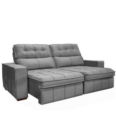 Imagem de Sofá Estofado Gralha Azul 9204 Amsterda 250cm Veludo Joly, CHUMBO