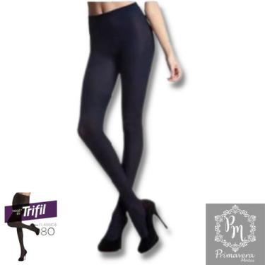 Imagem de Meias Calça Trifil Fio 80 Natural E Preto, P, Preto