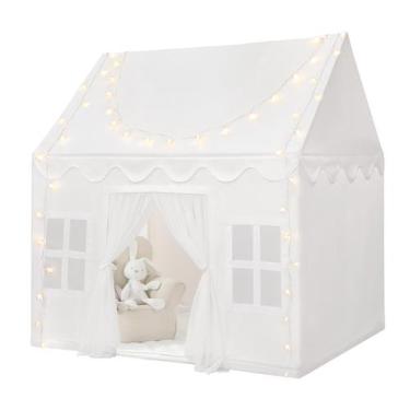Imagem de Tenda de jogos Wilwolfer White Kids com tapete, luzes estelares e bann