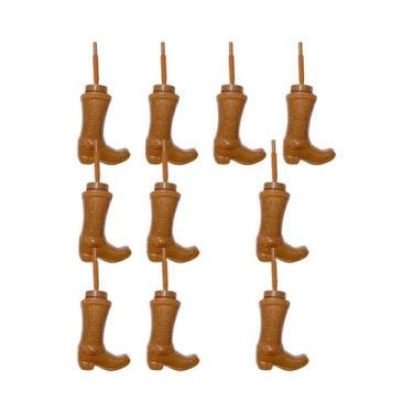 Imagem de Copos De Plástico Em Forma De Bota De Cowboy De 11 Oz Com Canudos E Ta
