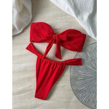 Imagem de Biquíni Dani Vermelho Feminino - Moda Praia Confortável - no-brand, G,