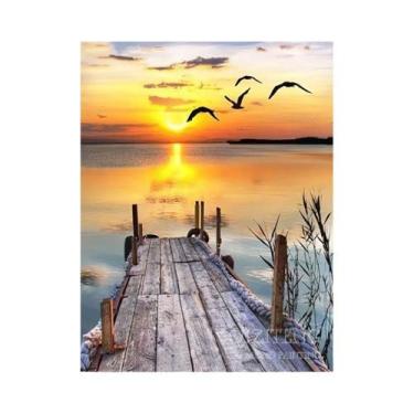 Imagem de Paisagem De Praia 5D DIY Bordado Com Diamantes Kits De Pintura Complet