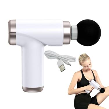 Imagem de Massageador sem fio - Dispositivo de massagem por percussão elétrica de alta intensidade para músculos das costas - Massageador traseiro elétrico portátil com 3 velocidades, silencioso e portátil para
