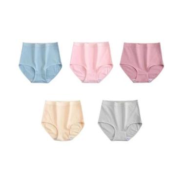 Imagem de Calcinhas De Algodão Femininas plus Size, 5 Peças, Sem Costura, Macias