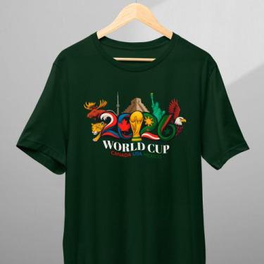 Imagem de Camiseta Infantil Adulto Copa do Mundo 2026 Aguia Urso Onça Taça 100% 