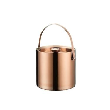 Imagem de Recipiente de gelo para casa Balde de gelo de camada dupla de aço inoxidável com tampa para bares de coquetel, freezers e balde de champanhe (pequeno)