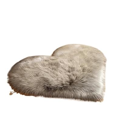 Imagem de Tapete Love Soft Shape Heart Area Mat、Tapete azul rosa 、 Tapetes brancos para quarto (cinza, M)