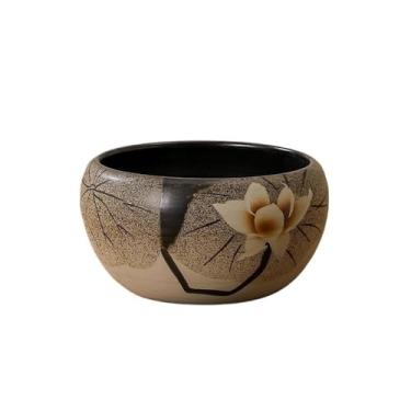 Imagem de KEG801302 Vaso de flores de cerâmica não poroso, estilo chinês, sala de estar, Phalaenopsis, orquídea, narciso, lírio aquático, vaso hidropônico (pequeno)