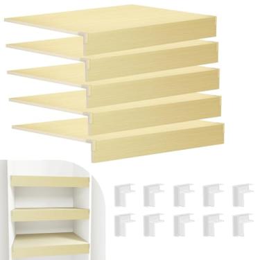 Imagem de Capa de prateleira de arame de PVC, acabamento de grão de madeira texturizada, forro de prateleira com borda (83 x 40 cm)