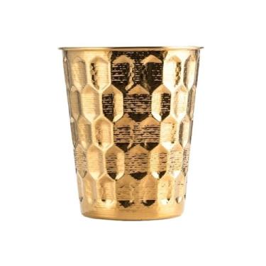 Imagem de Recipiente de gelo martelado de aço inoxidável balde de gelo para festa em casa balde de vinho de champanhe balde de cubo de gelo decoração balde de vinho cerveja champanhe balde (ouro)